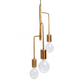Lexi Lighting-Rohan 3 Tubular Suspension Pendant Light - Antique Brass / Satin Chrome
